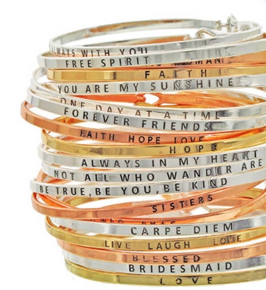 YOU ARE ENOUGH 3mm Inspired Message Bangle - Premium  from 0011 PREMIERE - Just $12.95! Shop now at Pat's Monograms
