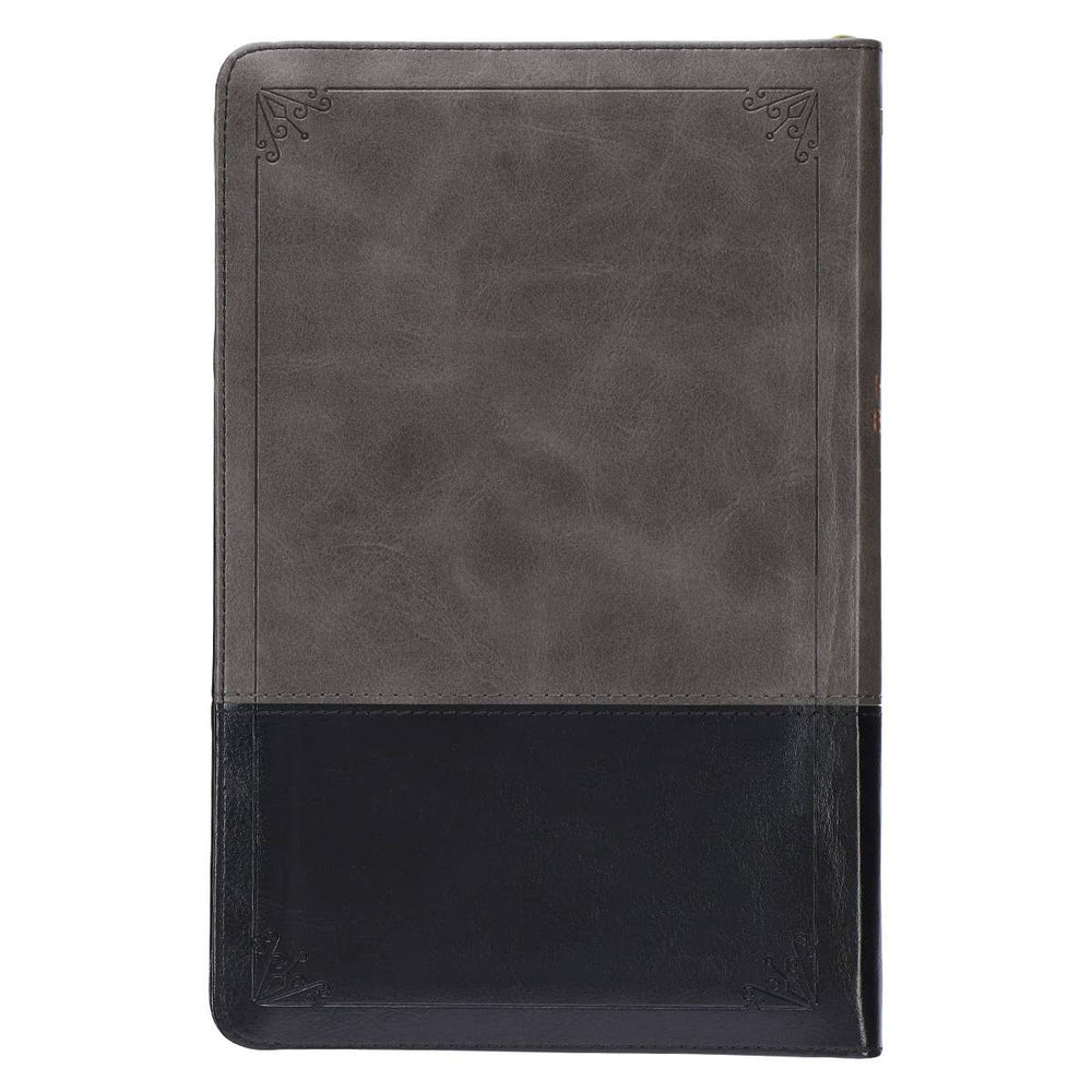 Gray and Black Faux Leather KJV Deluxe Gift Bible - Premium Books and Devotionals from Christian Art Gifts - Just $29.99! Shop now at Pat's Monograms