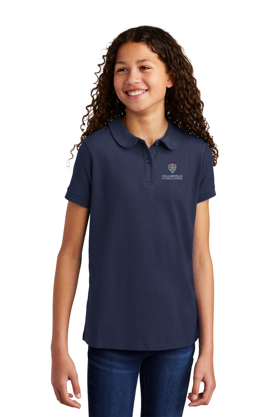 CCS - Port Authority Girls Silk Touch - Peter Pan Collar - Premium School Uniform from Pat's Monograms - Just $22! Shop now at Pat's Monograms