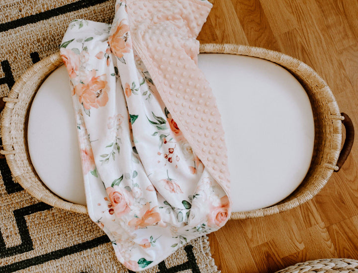 Premium Baby & Toddler Blanket - Peach Floral - Premium Swaddle from Honey Lemonade - Just $45.95! Shop now at Pat's Monograms