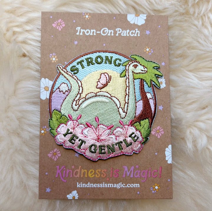 Strong Yet Gentle Dinosaur Patch - Premium Patch from Kindness is Magic - Just $5.95! Shop now at Pat's Monograms