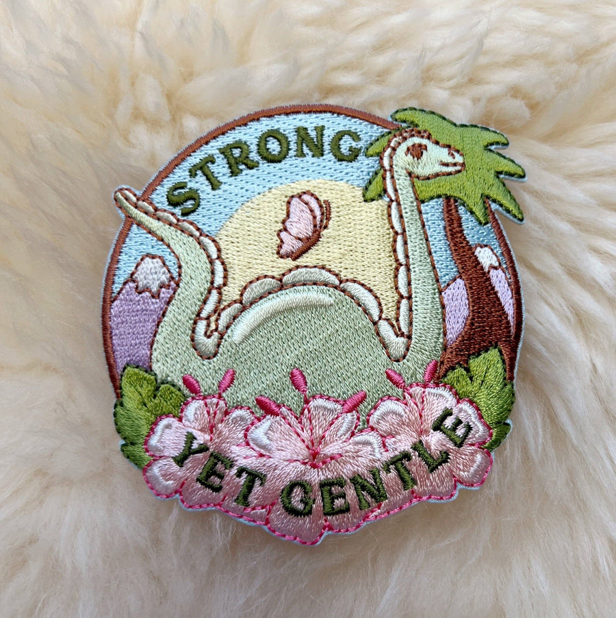 Strong Yet Gentle Dinosaur Patch - Premium Patch from Kindness is Magic - Just $5.95! Shop now at Pat's Monograms