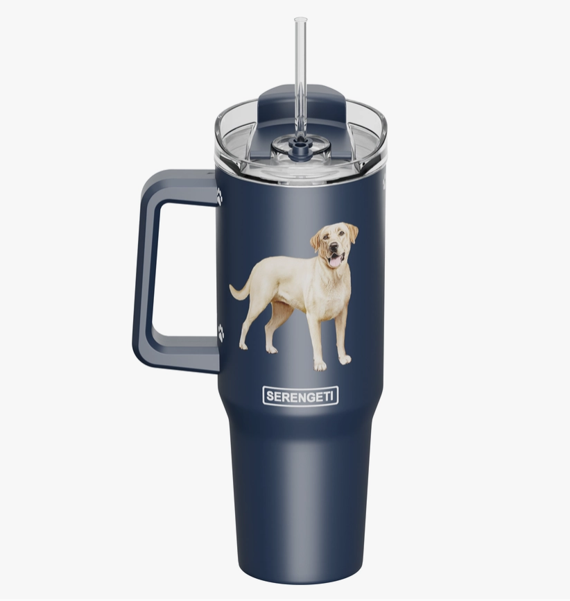 yellow Labrador, 40 oz Tumbler with Handle and Straw Lid - Premium Tumblers from E&S Pets - Just $36.95! Shop now at Pat's Monograms