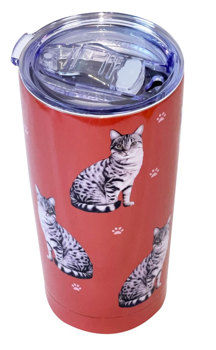 Silver Tabby Cat SERENGETI Ultimate 3D Tumbler - Stainless Steel - Premium Tumblers from E&S Pets - Just $27.95! Shop now at Pat's Monograms