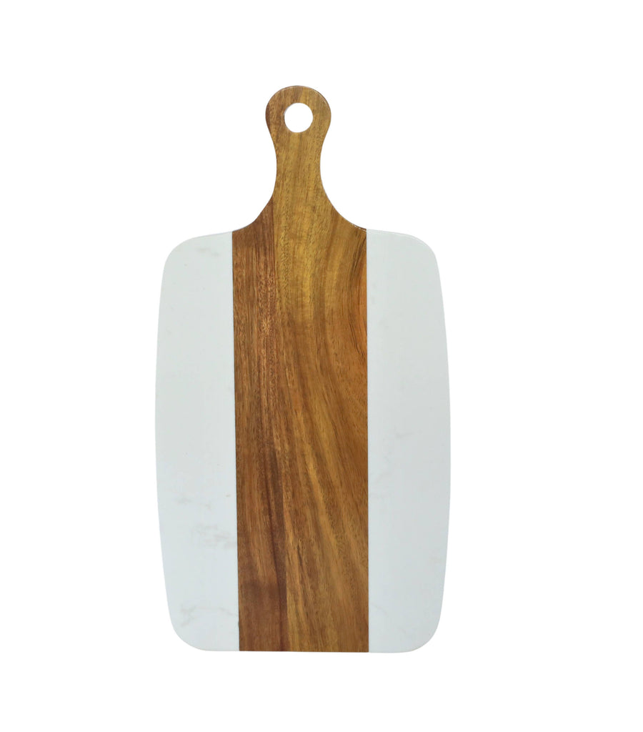 White Marble & Acacia Wood Handled Board - Premium Cutting Boards from Creative Gifts International Inc. - Just $38.95! Shop now at Pat's Monograms