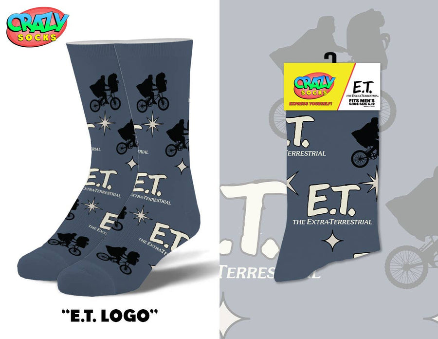E.T. Logo - Mens Crew Folded - Premium Socks from Crazy Socks - Just $7! Shop now at Pat's Monograms