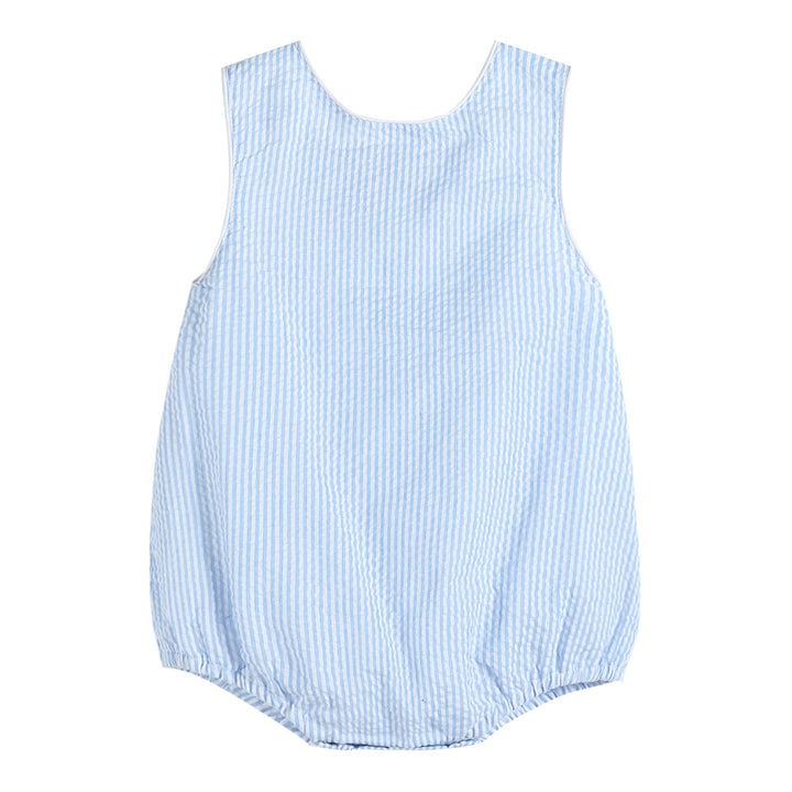Lil Cactus - Light Blue Stripe Seersucker Bubble Romper - Premium Baby & Toddler Outfits from Lil Cactus - Just $24.95! Shop now at Pat's Monograms
