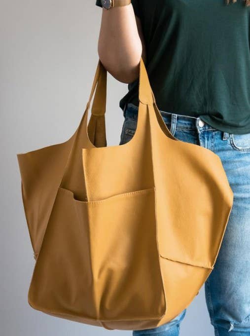 Large Vegan Leather Tote Bag - Premium  from Little Trendy - Just $54.85! Shop now at Pat&