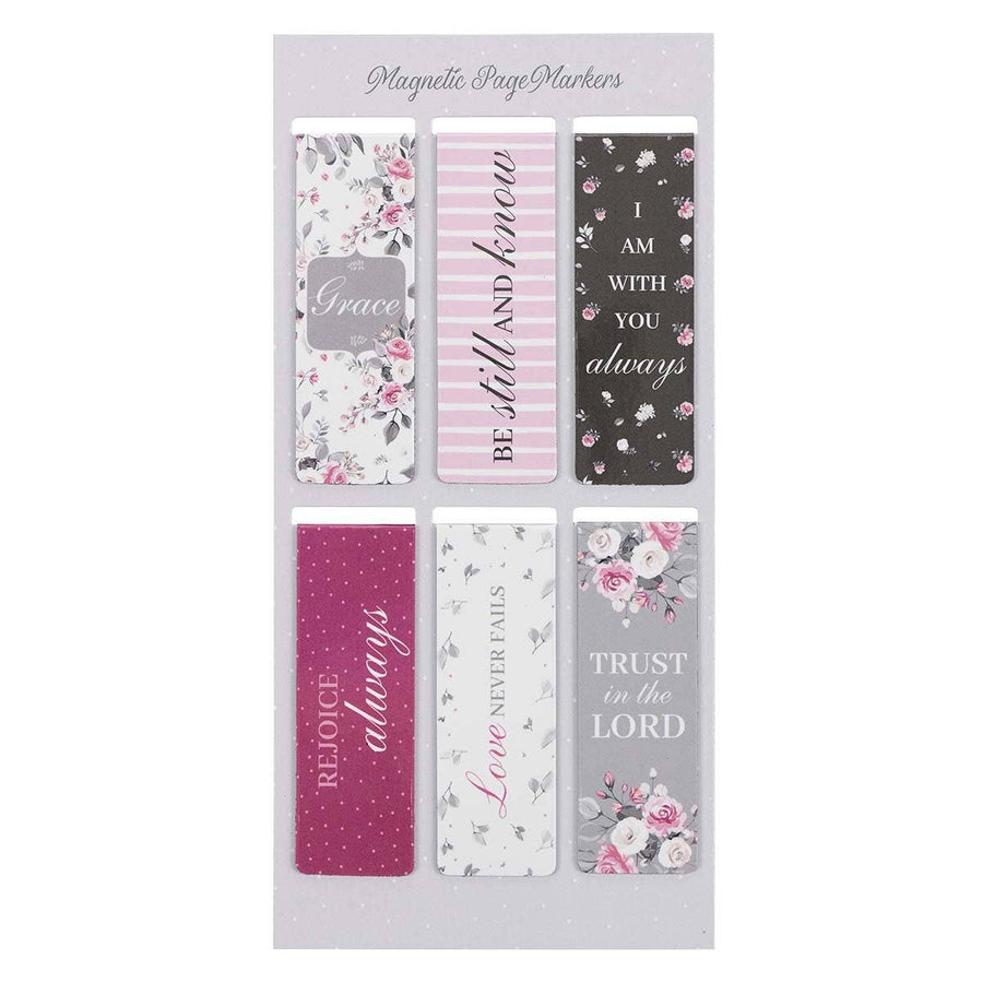 Pink Roses Magnetic Bookmark Set - Premium Books and Devotionals from Christian Art Gifts - Just $4.95! Shop now at Pat's Monograms