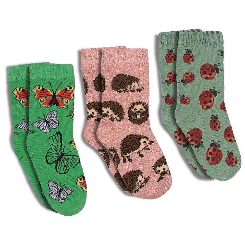 Butterflies, Hedgehogs and Ladybugs Kids Socks / 3-Pack - Premium  from Good Luck Sock - Just $11.95! Shop now at Pat's Monograms