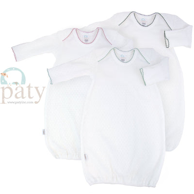Paty Gown - White with trim - Premium Infant Wear from Paty INC. - Just $46! Shop now at Pat's Monograms