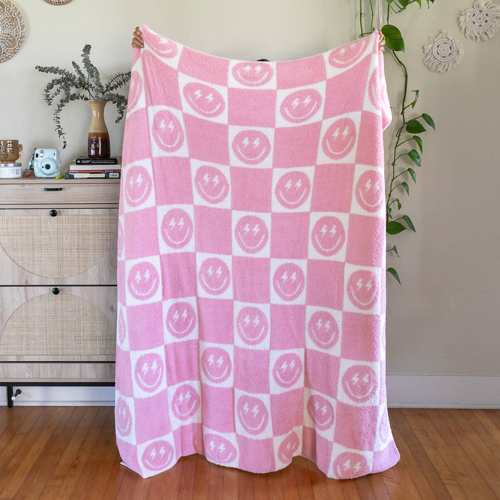 Pink Bolt Smile Blanket - Premium  from Living Royal - Just $55.95! Shop now at Pat's Monograms