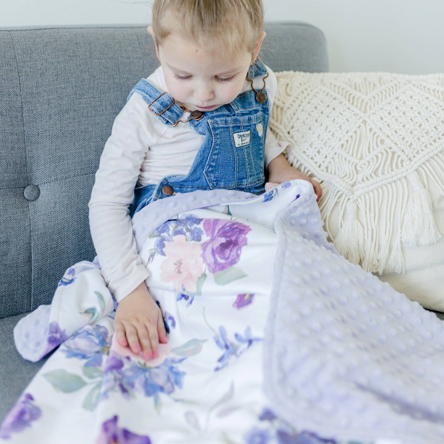 Premium Baby & Toddler Blanket - Purple & Blush Floral - Premium blanket from Honey Lemonade - Just $45.95! Shop now at Pat's Monograms