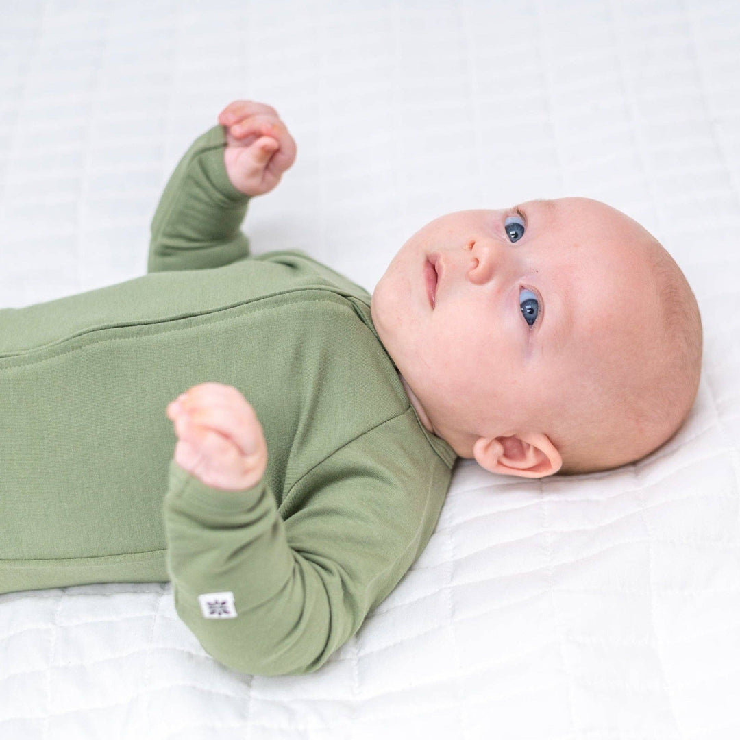 Zipper Footie - Shale Green - Premium Baby & Toddler Outfits from Sweet Bamboo - Just $38! Shop now at Pat's Monograms