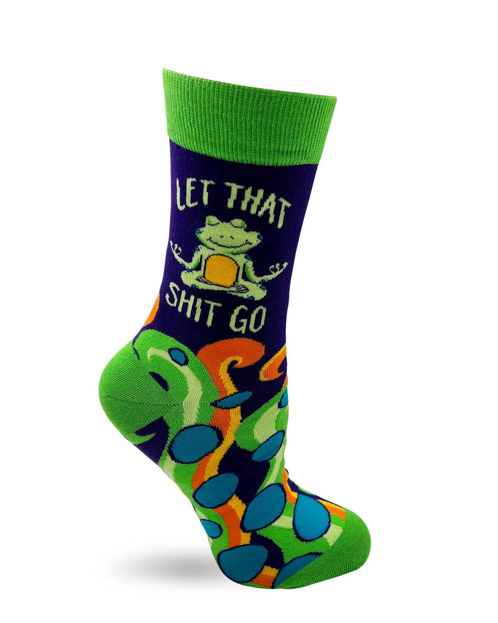 Let That Shit Go Funny Ladies' Novelty Crew Socks - Premium Socks from Fabdaz - Just $11.95! Shop now at Pat's Monograms