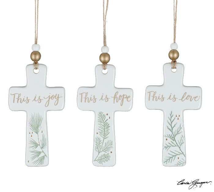 Message Cross Ornament - Premium Ornament from Burton and Burton - Just $14.95! Shop now at Pat's Monograms