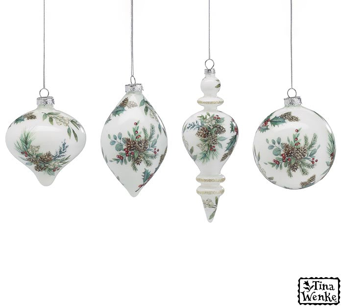 Glass Pinecone and Holly Ornament - Premium Ornament from Burton and Burton - Just $14.95! Shop now at Pat's Monograms