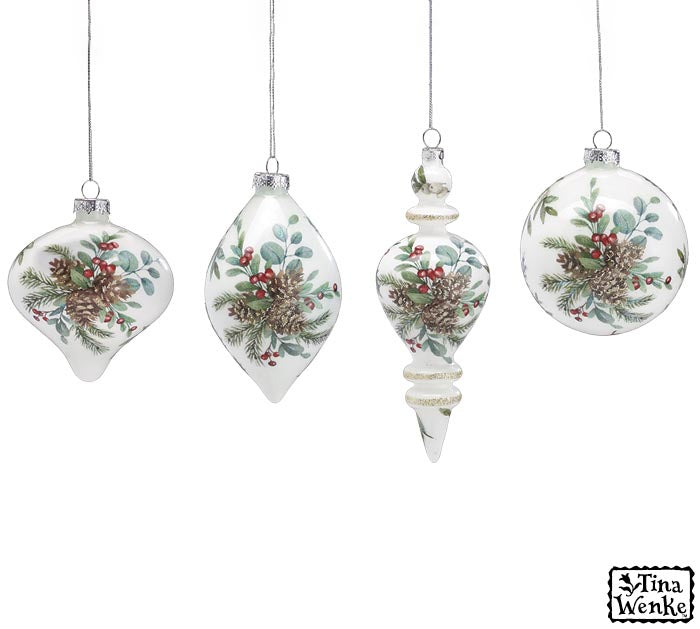 Glass Pinecone and Holly Ornament - Premium Ornament from Burton and Burton - Just $14.95! Shop now at Pat's Monograms