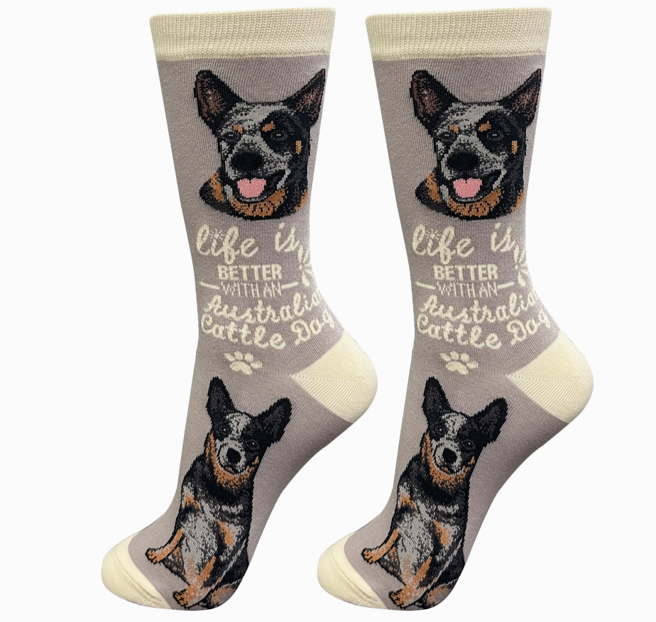 Australian Cattle Dog, Life is Better Socks - Premium Socks from Sock Daddy - Just $9.95! Shop now at Pat's Monograms