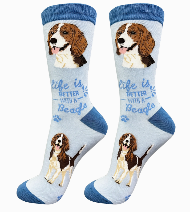 Beagle Dog Socks - Life is Better - Premium Socks from Sock Daddy - Just $9.95! Shop now at Pat's Monograms