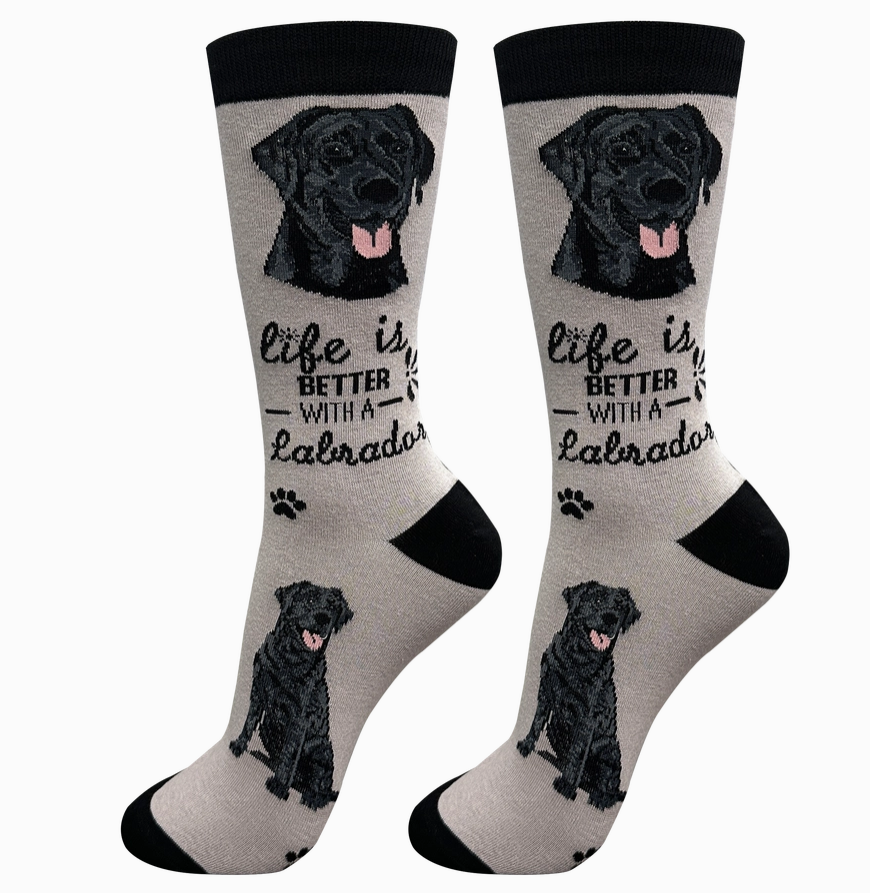 Black Labrador - Life is Better Socks - Premium Socks from Sock Daddy - Just $9.95! Shop now at Pat's Monograms