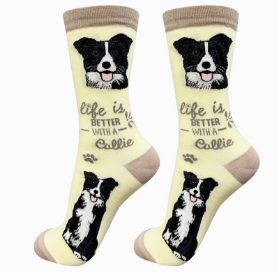 Border Collie - Life is Better Socks - Premium Socks from Sock Daddy - Just $9.95! Shop now at Pat's Monograms