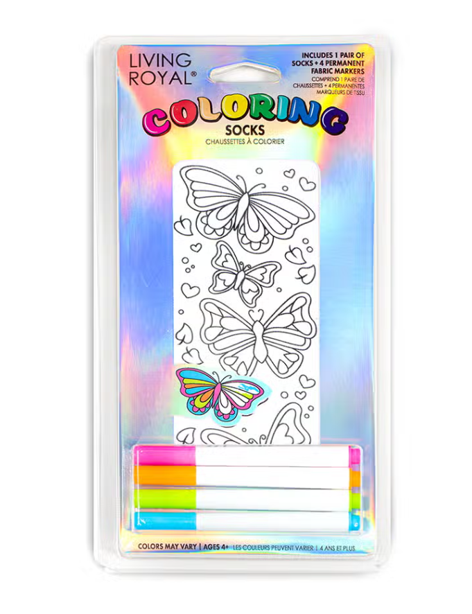Butterfly Coloring Socks - Premium Socks from Living Royal - Just $8.95! Shop now at Pat's Monograms