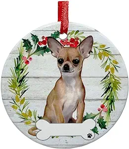 Chihuahua Full Body Ceramic Wreath Ornament - Premium Christmas Ornament from E&S Pets - Just $9.95! Shop now at Pat's Monograms