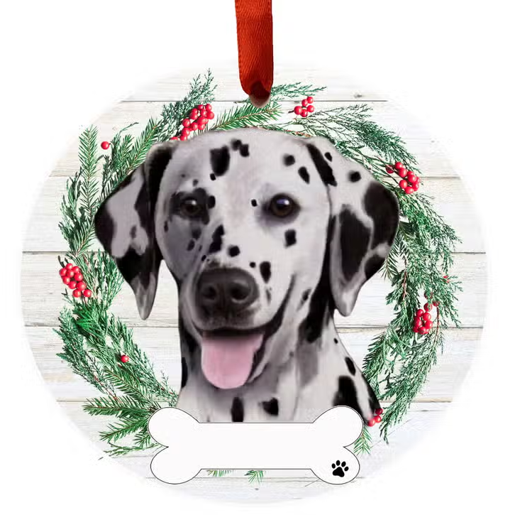 Dalmatian Ceramic Wreath Ornament - Premium Christmas Ornament from E&S Pets - Just $9.95! Shop now at Pat's Monograms