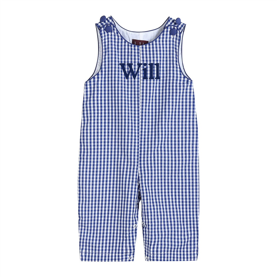 Dark Blue Gingham Overalls - Premium  from Lil Cactus - Just $29.95! Shop now at Pat's Monograms