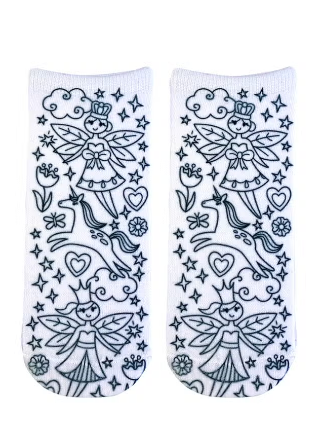 Fairy Princess Coloring Socks - Premium Socks from Living Royal - Just $8.95! Shop now at Pat's Monograms