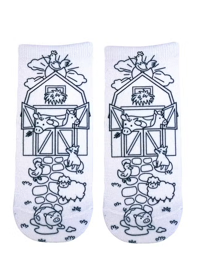 Farm Coloring Socks - Premium Socks from Living Royal - Just $8.95! Shop now at Pat's Monograms