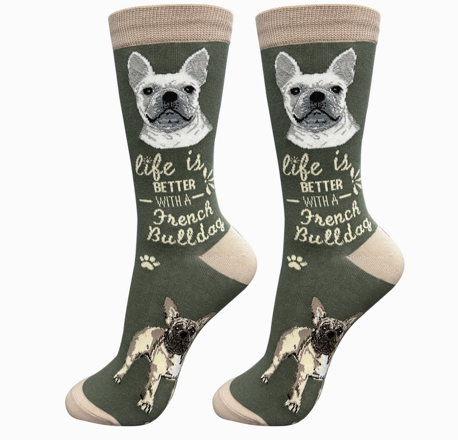 French Bulldog - Life is Better Socks - Premium Socks from Sock Daddy - Just $9.95! Shop now at Pat's Monograms