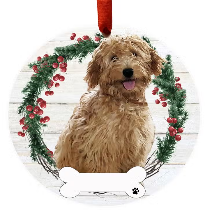 Goldendoodle Rust Full Body Ceramic Wreath Ornament - Premium Christmas Ornament from E&S Pets - Just $9.95! Shop now at Pat's Monograms