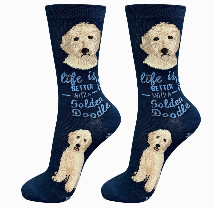 Goldendoodle - Life is Better Socks - Premium Socks from Sock Daddy - Just $9.95! Shop now at Pat's Monograms