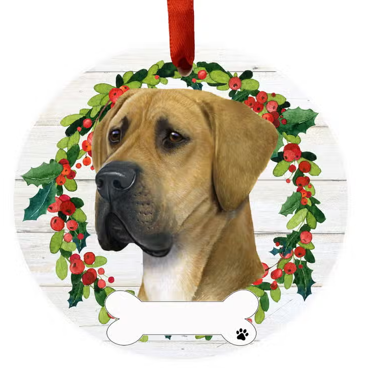 Great Dane Ceramic Wreath Ornament - Premium Christmas Ornament from E&S Pets - Just $9.95! Shop now at Pat's Monograms