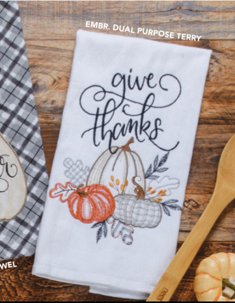 Give Thanks 2 in 1 Terry Towel - Premium Dish Towel from Kay Dee Designs - Just $8.95! Shop now at Pat's Monograms
