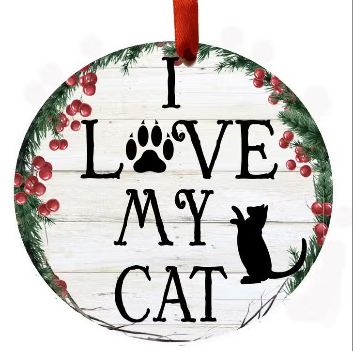 I Love My Cat Ceramic Wreath Ornament - Premium Christmas Ornament from E&S Pets - Just $9.95! Shop now at Pat's Monograms