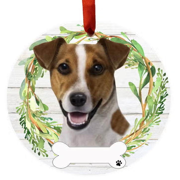 Jack Russell Ceramic Wreath Ornament - Premium Christmas Ornament from E&S Pets - Just $9.95! Shop now at Pat's Monograms