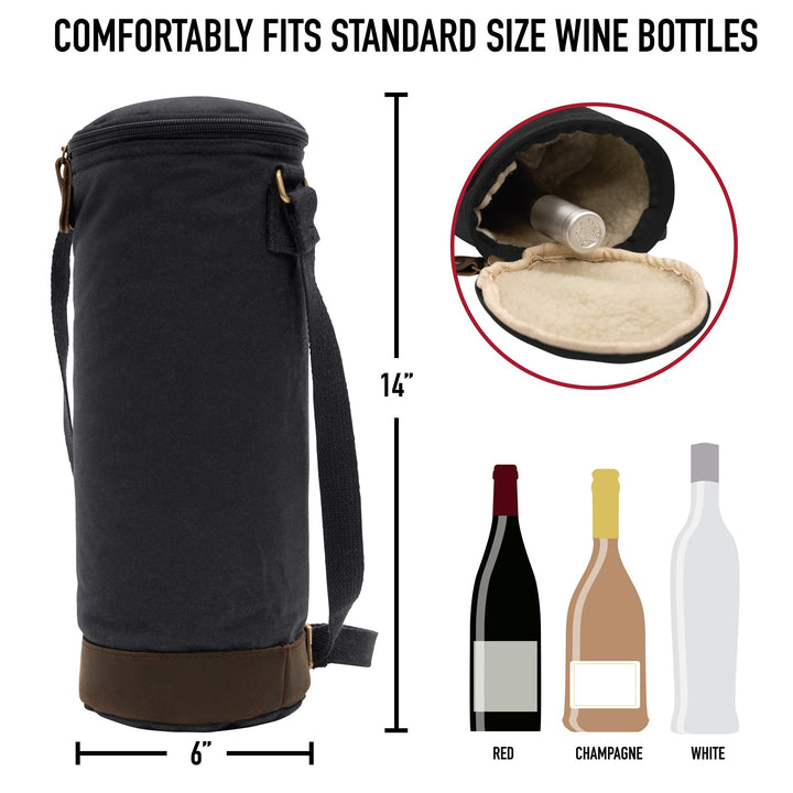Waxed Canvas Wine Carrier Tote - Premium wine accessories from Rothco - Just $18.95! Shop now at Pat's Monograms