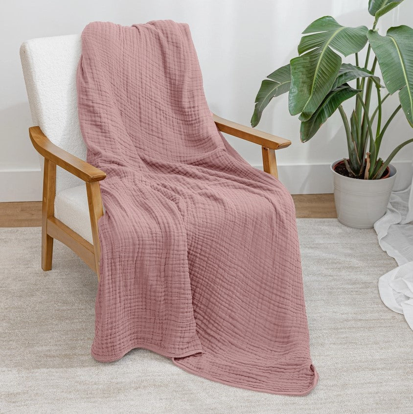 Adult Muslin Cotton Throw - Mauve - Premium blanket from Comfy Cubs - Just $34.95! Shop now at Pat's Monograms