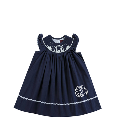Lil Cactus - Dark Blue Nativity Smocked Dress - Premium Baby & Toddler Dresses from Lil Cactus - Just $32.95! Shop now at Pat's Monograms