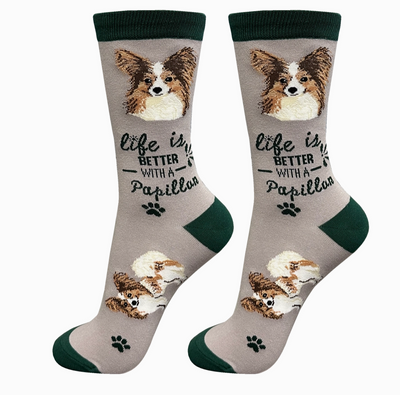 Papillon - Life is Better Socks - Premium Socks from Sock Daddy - Just $9.95! Shop now at Pat's Monograms