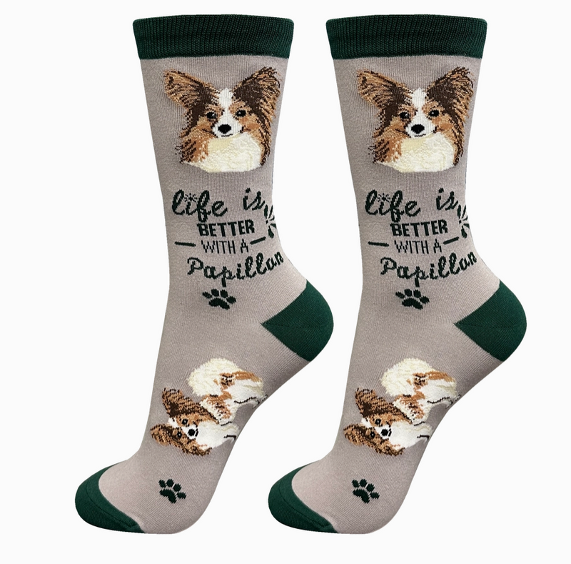 Papillon - Life is Better Socks - Premium Socks from Sock Daddy - Just $9.95! Shop now at Pat&