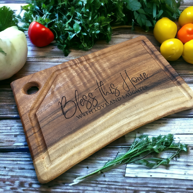 Bless This Home - Live Edge Cutting Board - Premium Cutting Boards from Pat&