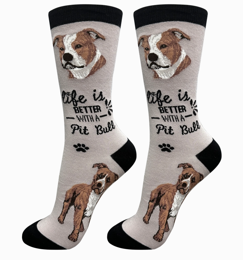 Pit Bull - Life is Better Socks - Premium Socks from Sock Daddy - Just $9.95! Shop now at Pat's Monograms