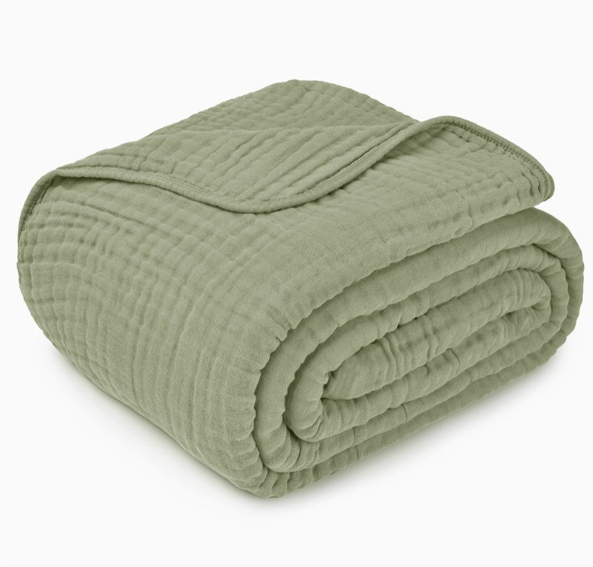 Adult Muslin Cotton Throw - Sage - Premium blanket from Comfy Cubs - Just $34.95! Shop now at Pat's Monograms