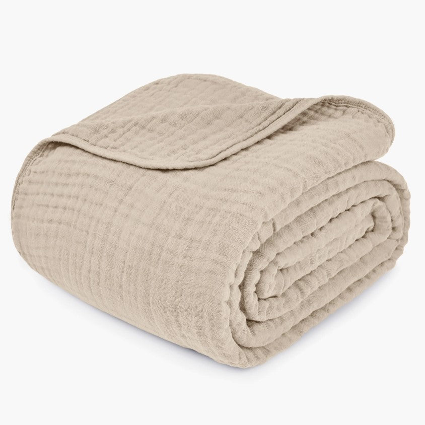 Adult Muslin Cotton Throw - Sand - Premium blanket from Comfy Cubs - Just $34.95! Shop now at Pat's Monograms