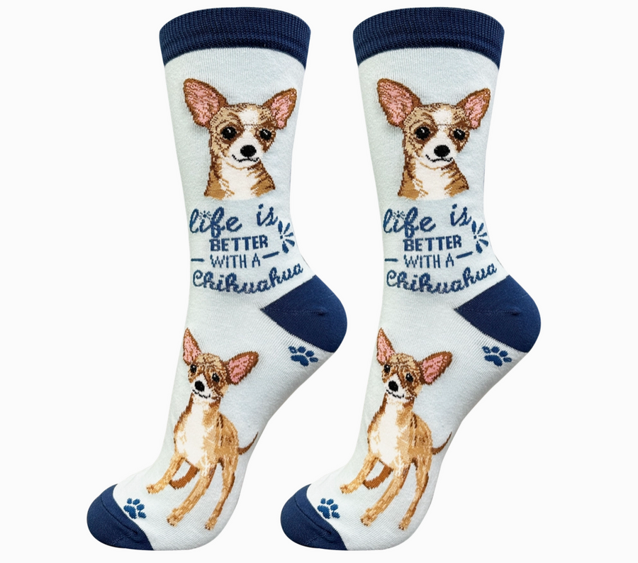 Chihuahua Fawn - Life is Better Socks - Premium Socks from Sock Daddy - Just $9.95! Shop now at Pat's Monograms