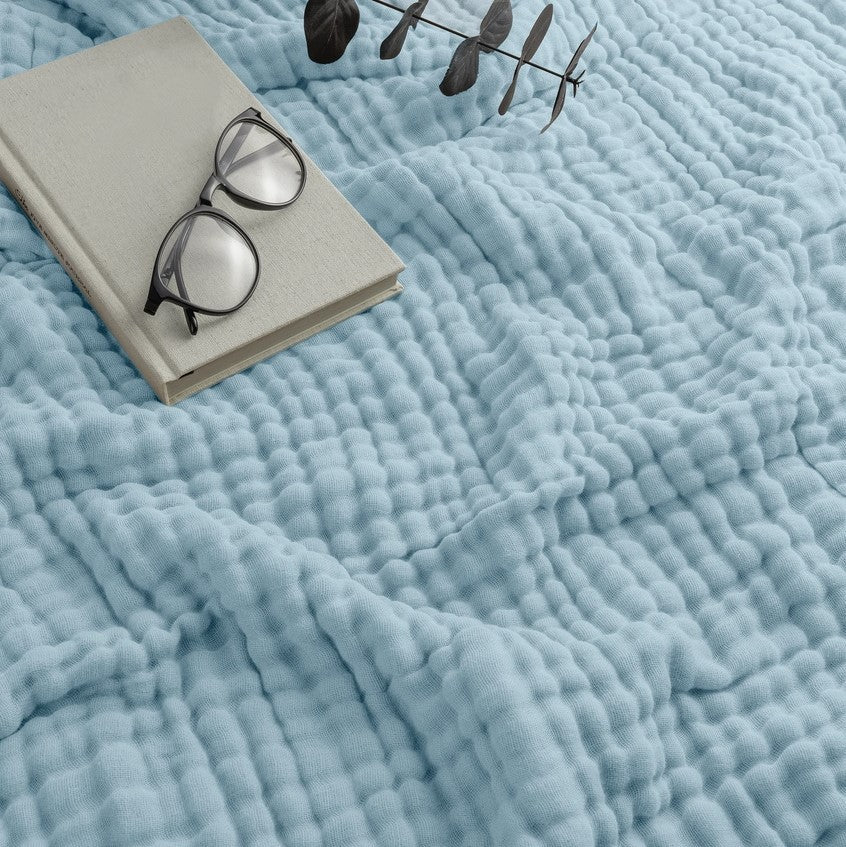 Adult Muslin Cotton Throw - Sky Blue - Premium blanket from Comfy Cubs - Just $34.95! Shop now at Pat's Monograms